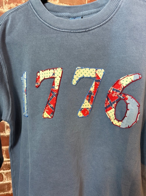 1776 Quilted Sweatshirt, Light Blue - Small