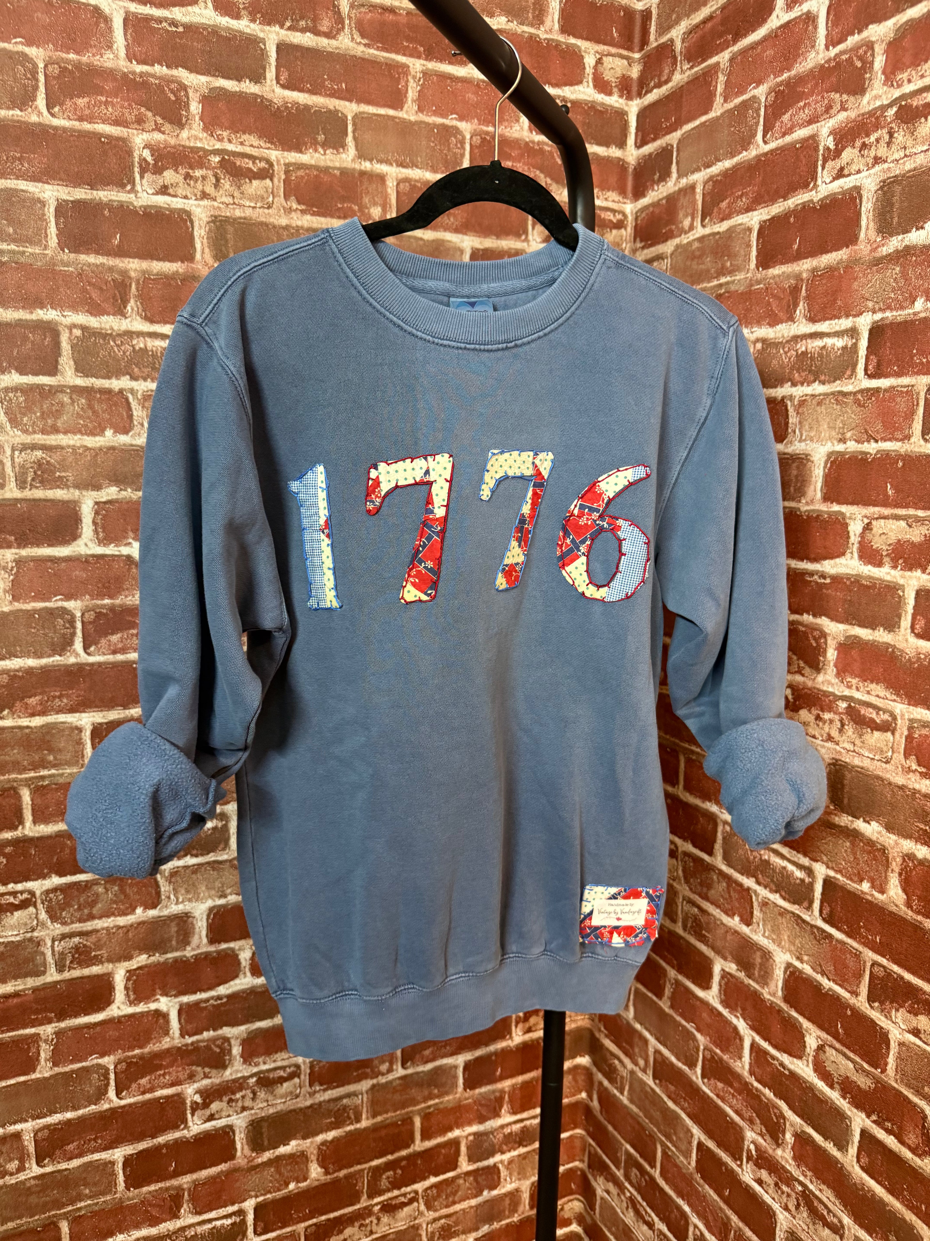 1776 Quilted Sweatshirt, Light Blue - Small