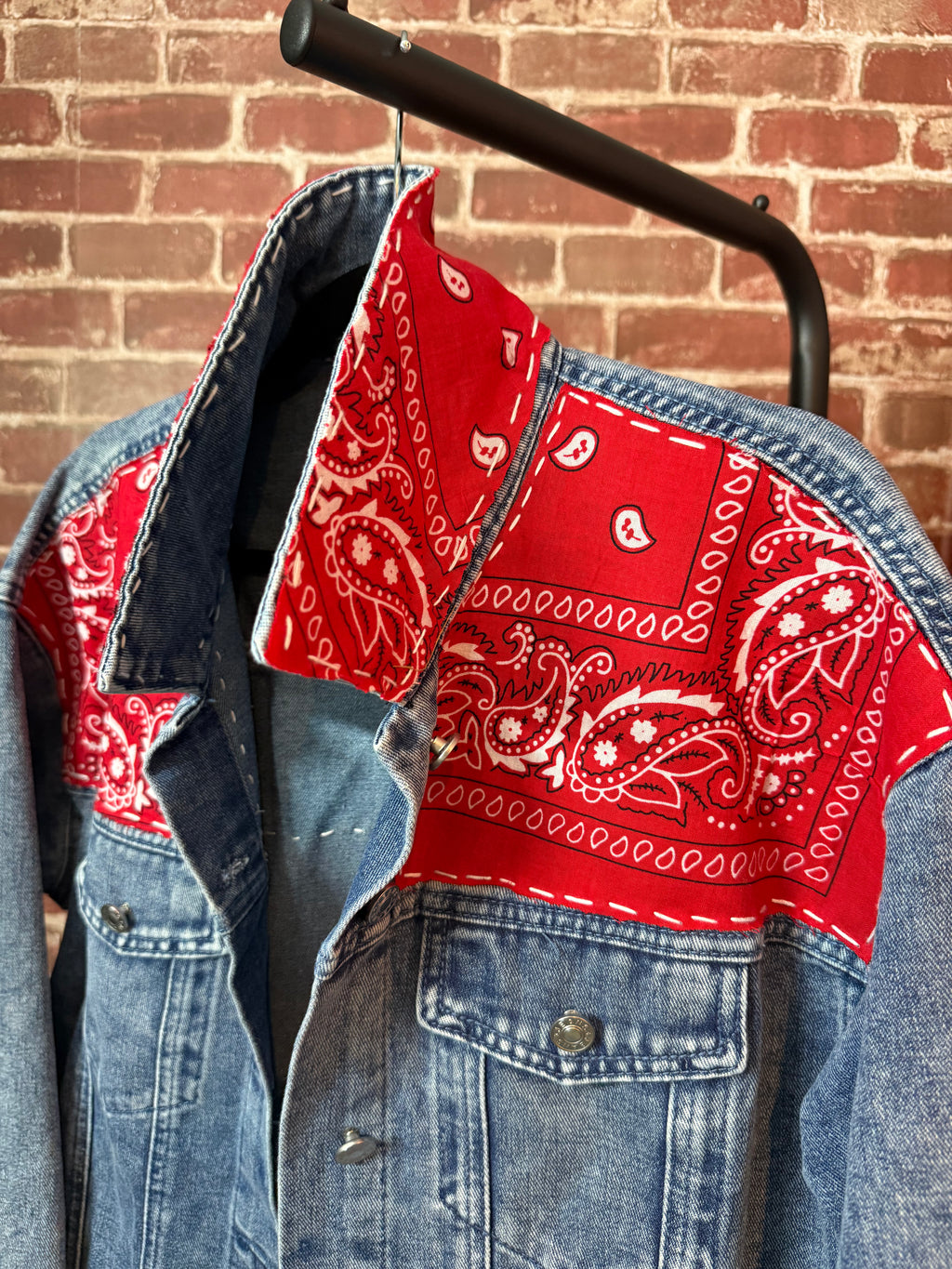 Flag Quilted, Jean Jacket - Large