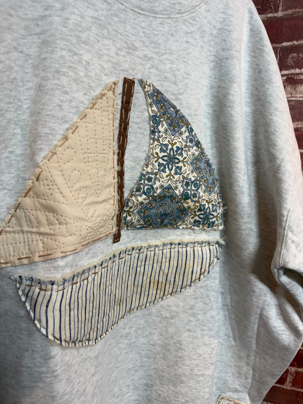 Sail Boat Quilted Sweatshirt - 2XLarge
