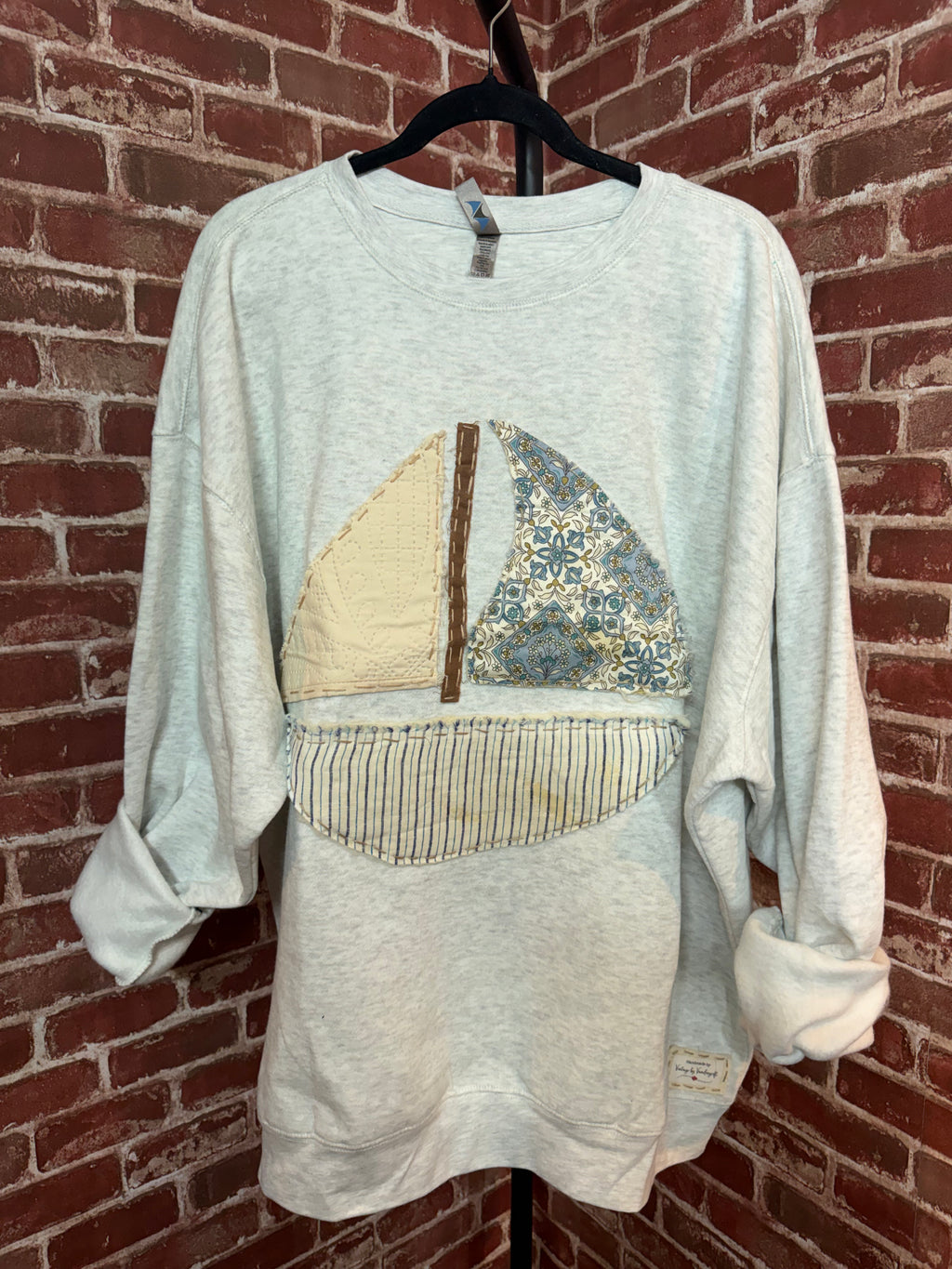 Sail Boat Quilted Sweatshirt - 2XLarge