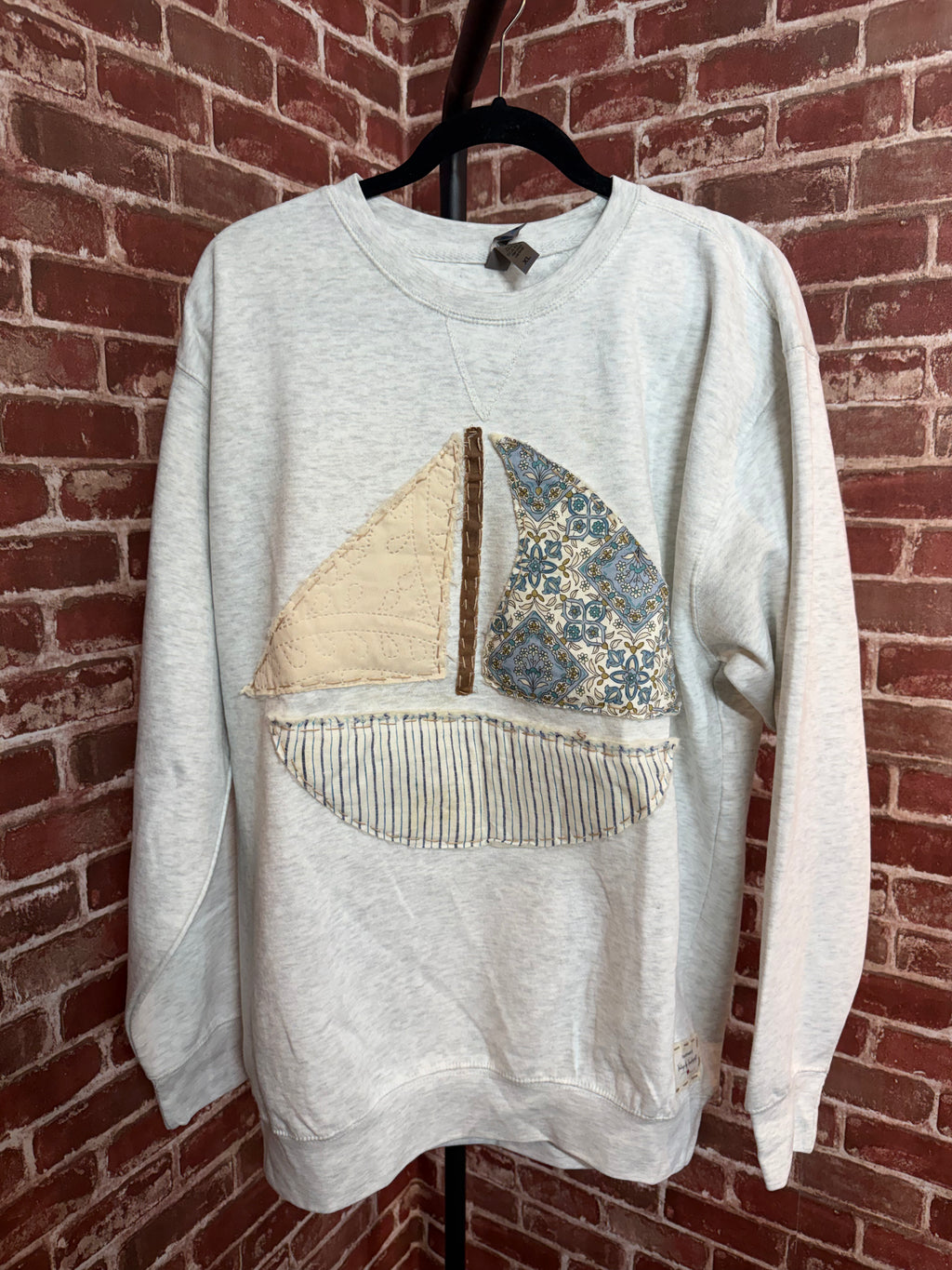 Sail Boat Quilted Sweatshirt - XLarge