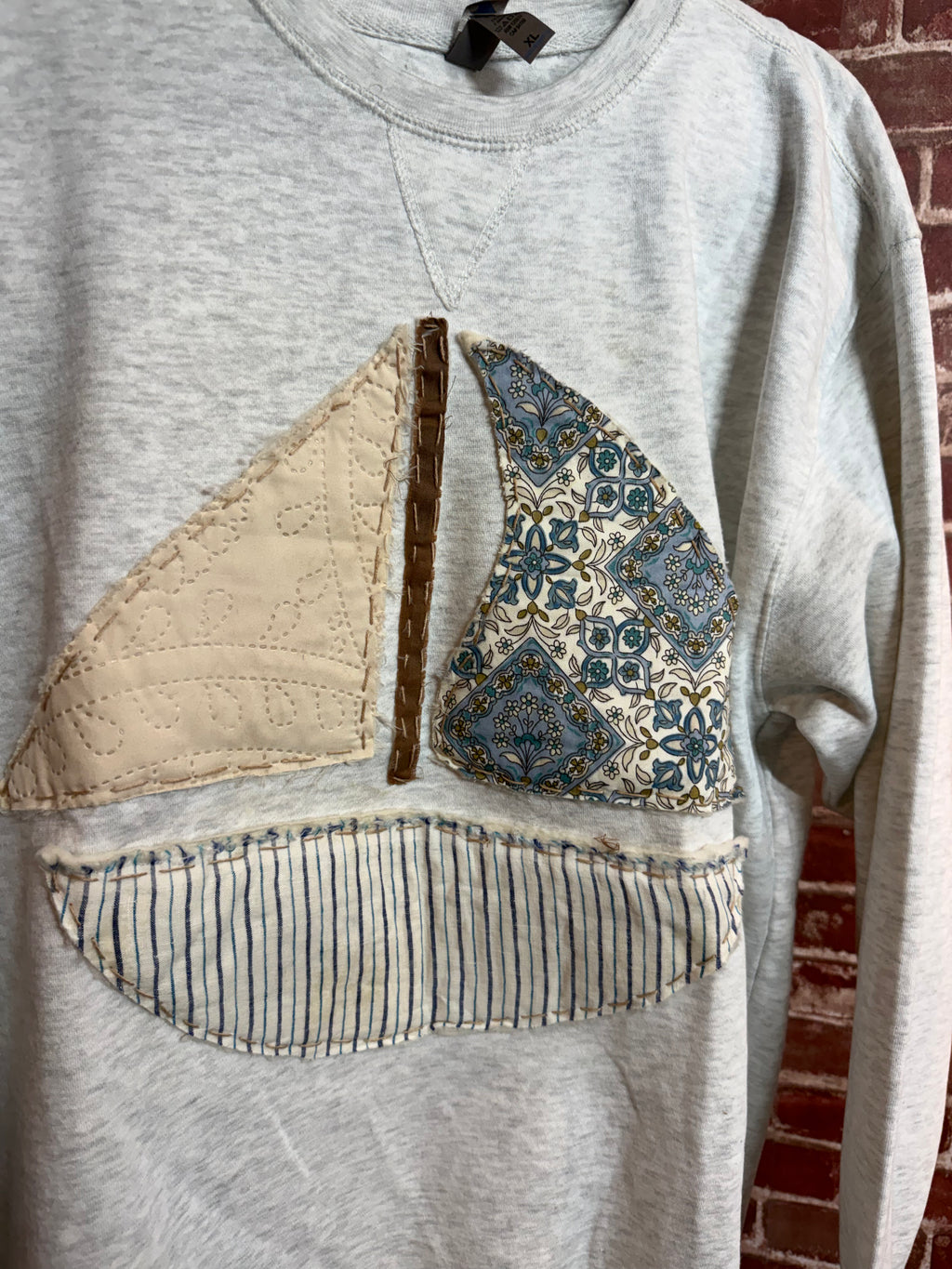 Sail Boat Quilted Sweatshirt - XLarge