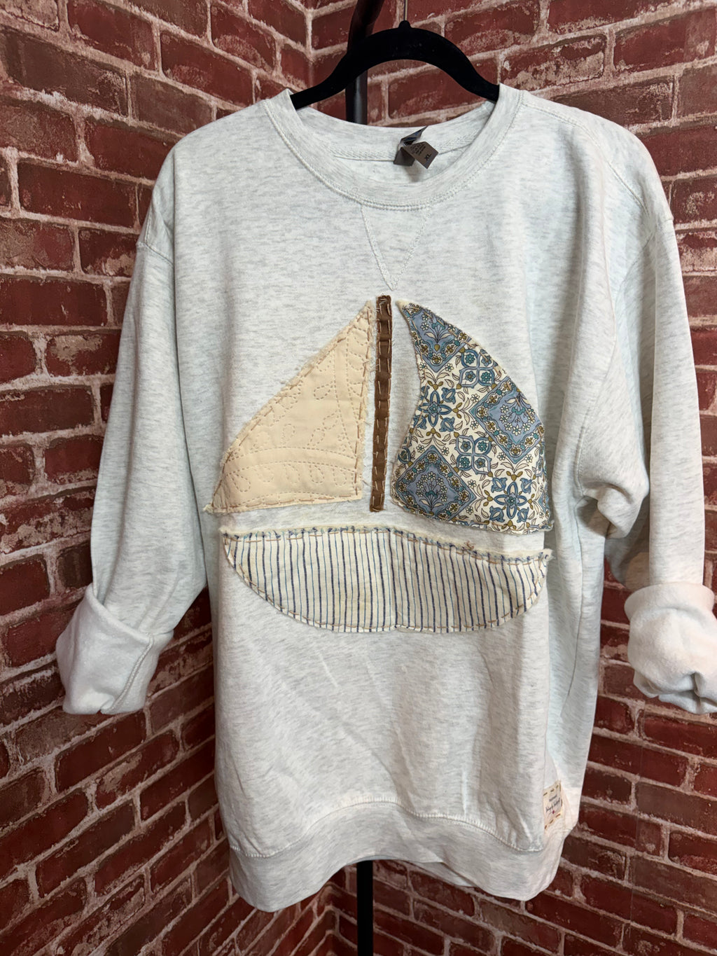 Sail Boat Quilted Sweatshirt - XLarge