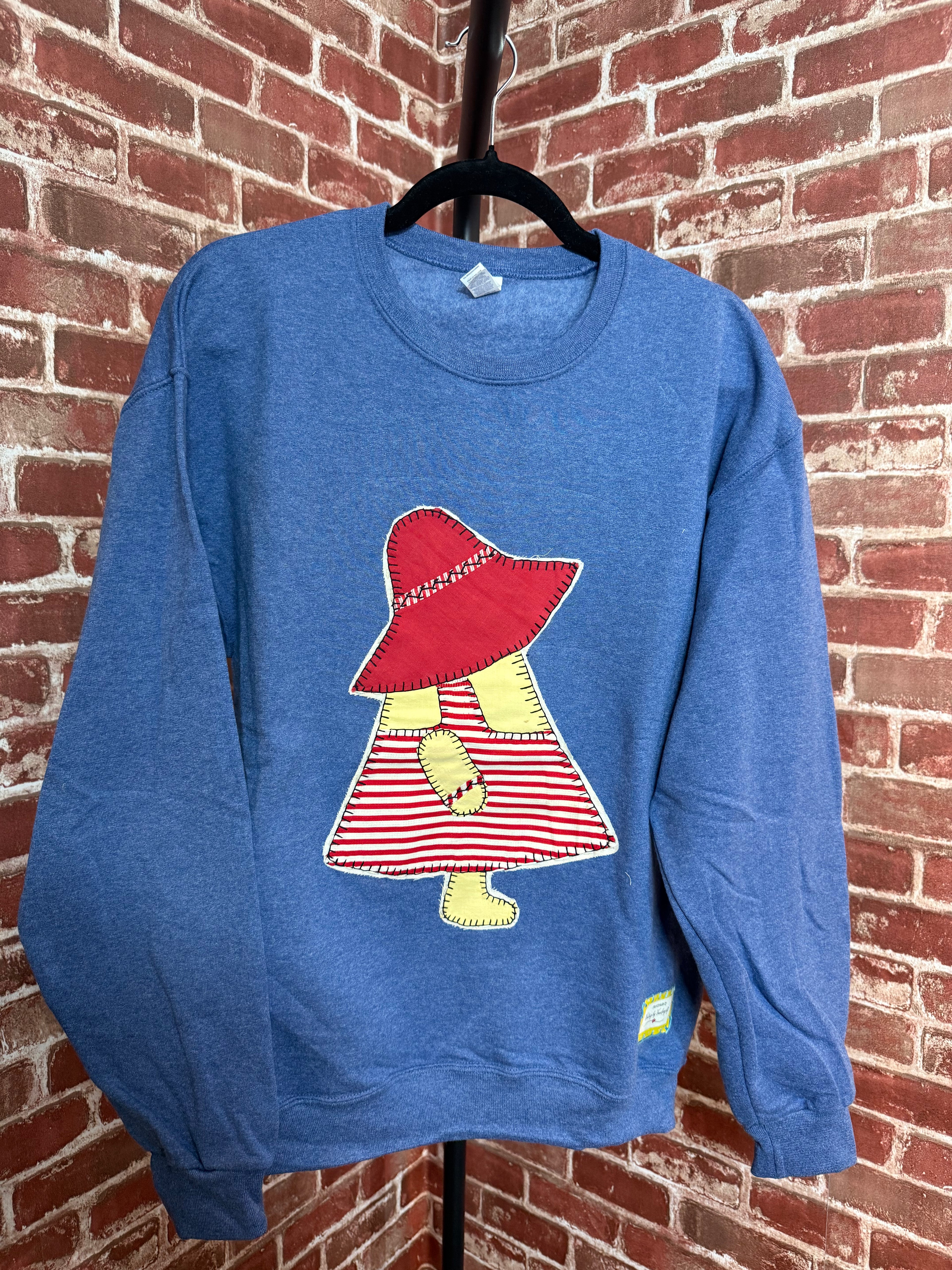 Blue Quilted Sweatshirt -Medium