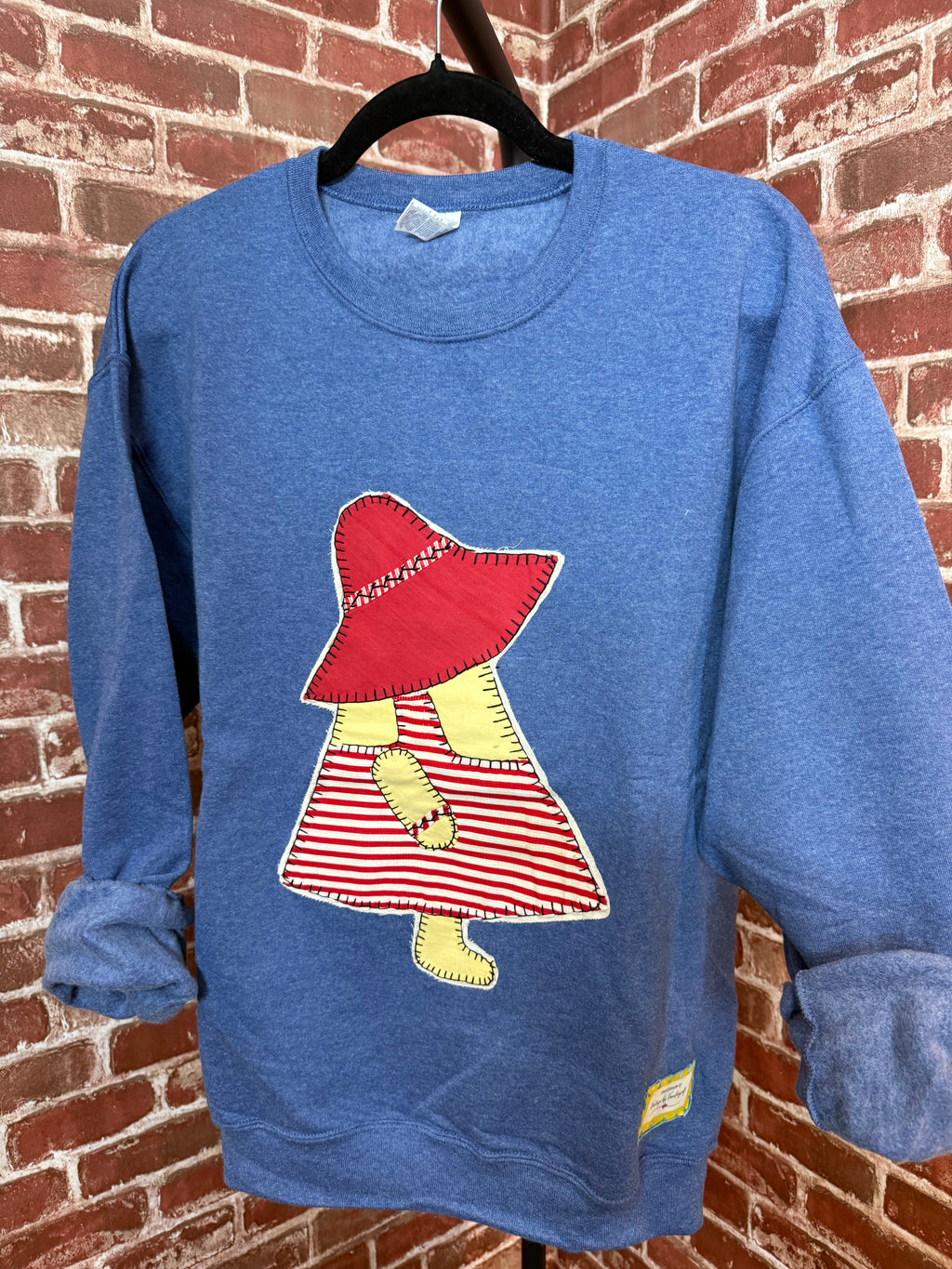 Blue Quilted Sweatshirt -Medium