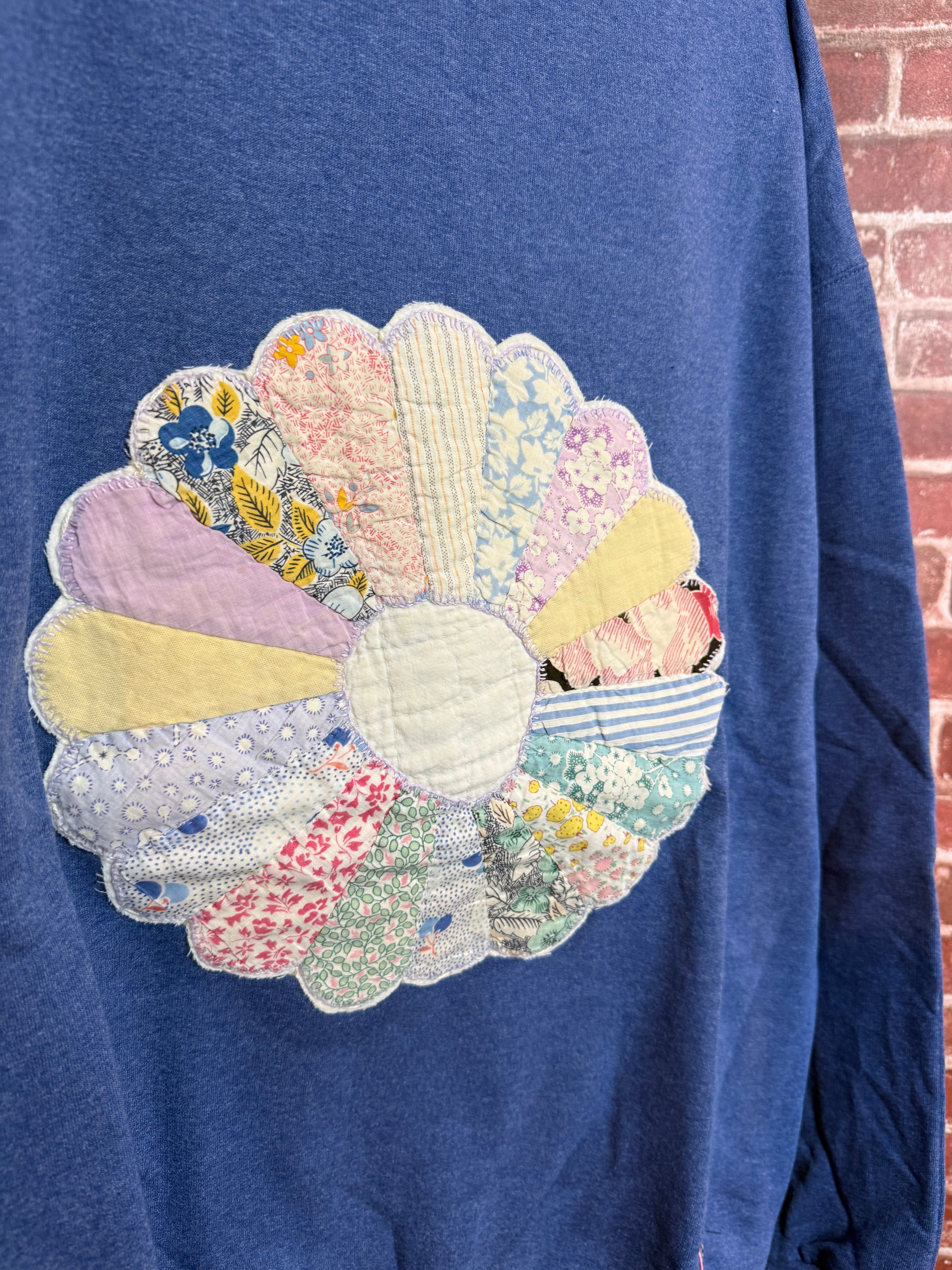 Blue Quilted Sweatshirt - XLarge