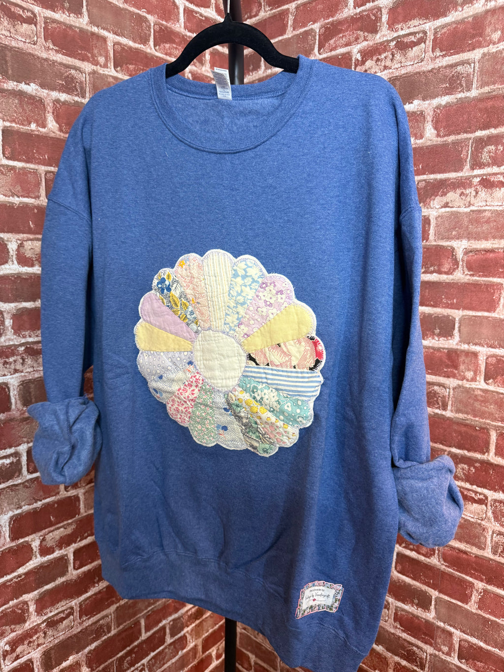 Blue Quilted Sweatshirt - XLarge