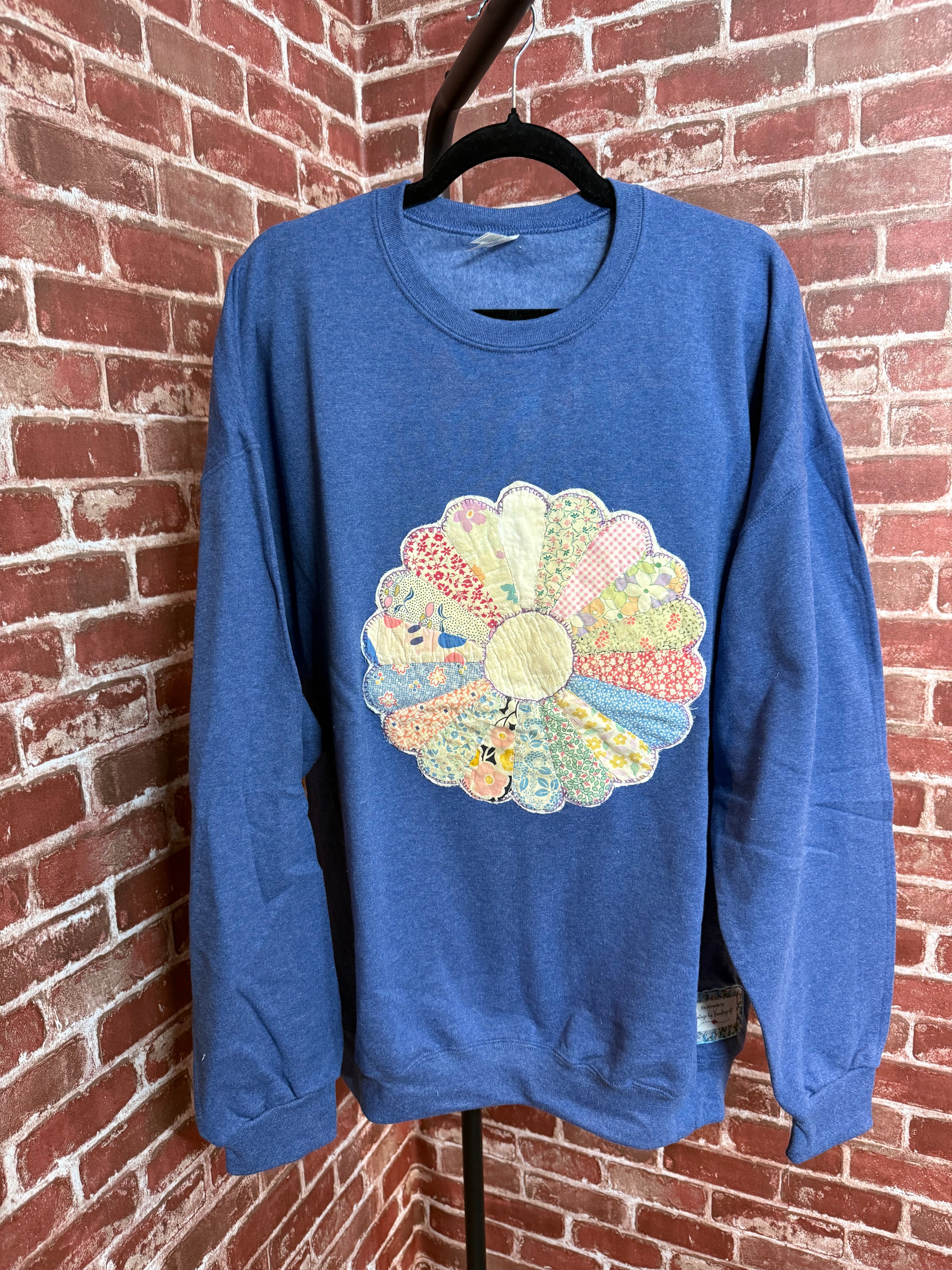 Blue Quilted Sweatshirt - 2XLarge