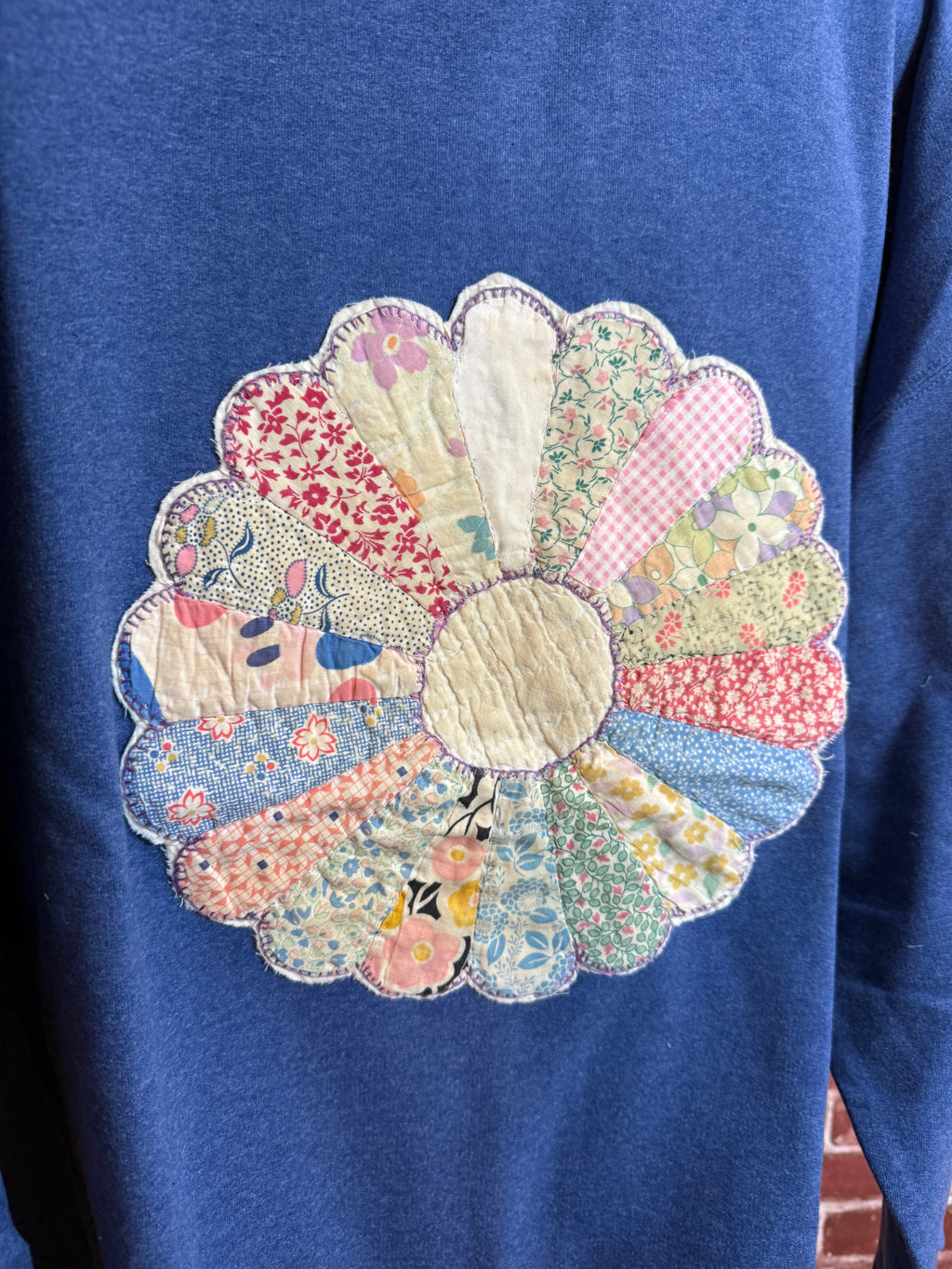 Blue Quilted Sweatshirt - 2XLarge