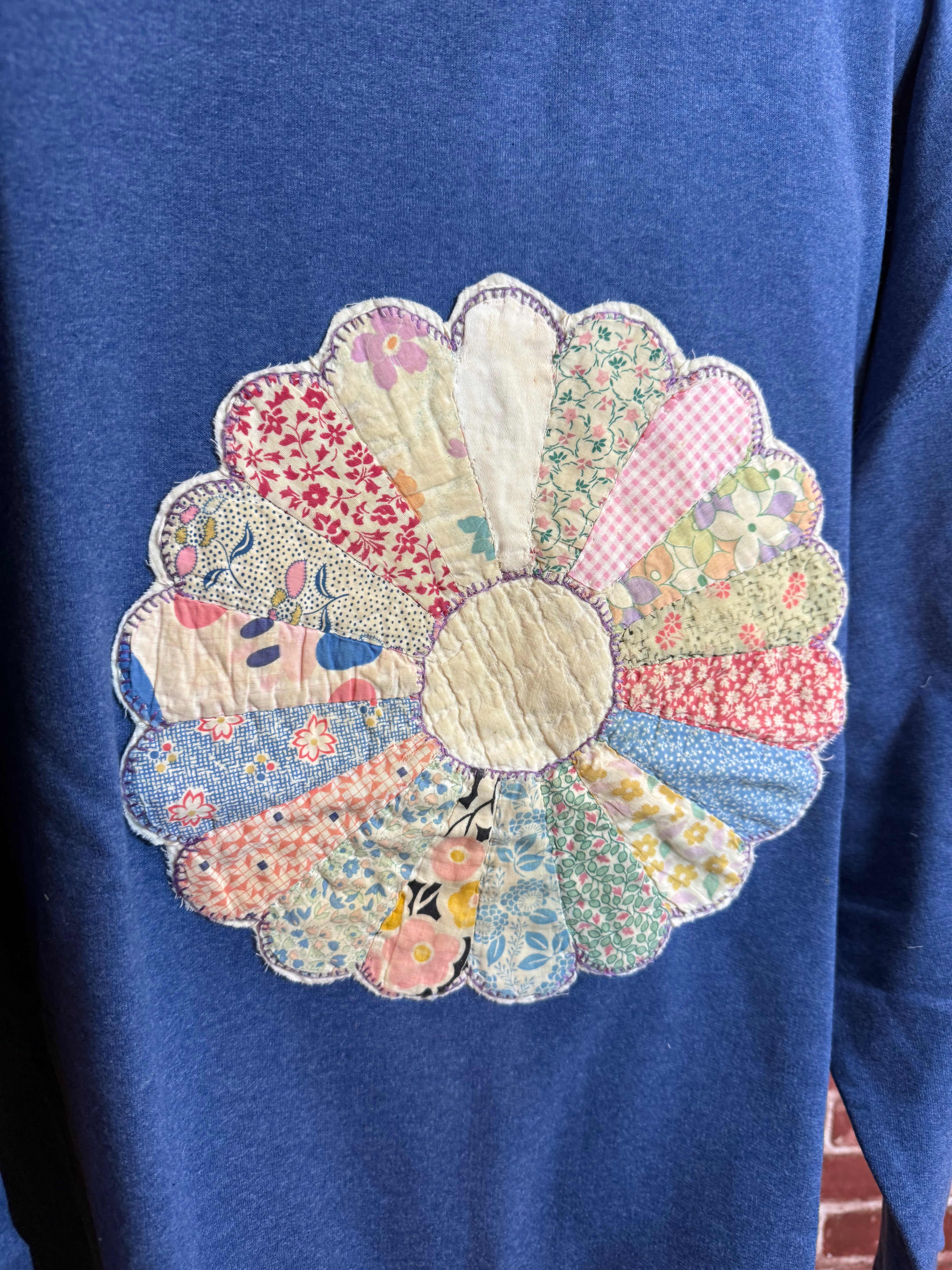 Blue Quilted Sweatshirt - 2XLarge