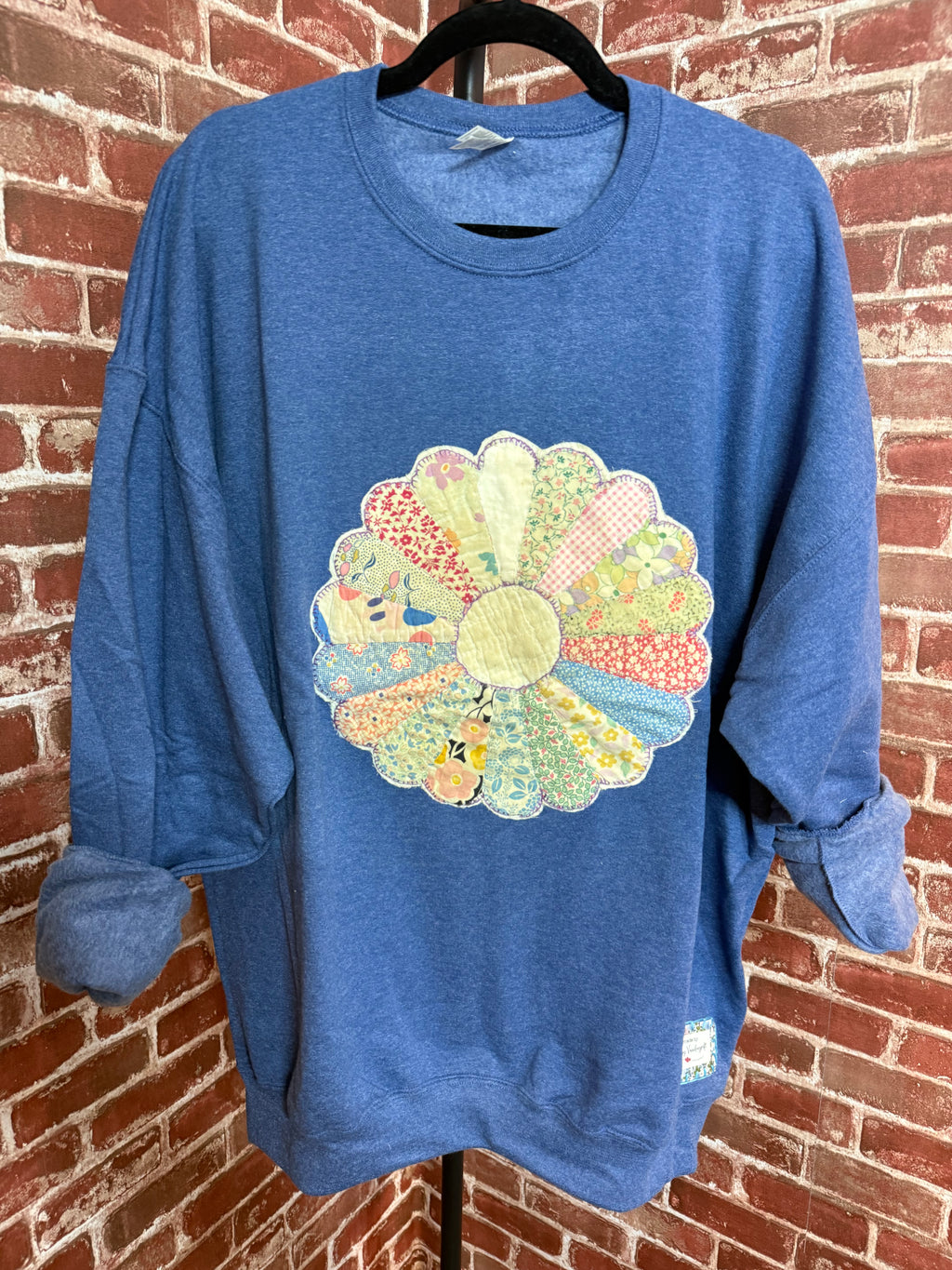 Blue Quilted Sweatshirt - 2XLarge