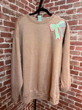 Vintage Pink Quilted Bow Sweatshirt -2XLarge