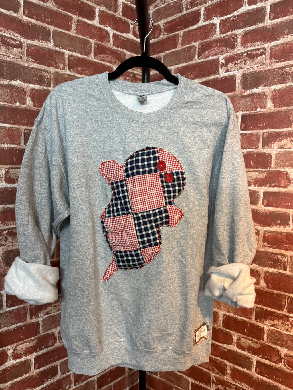 Quilted Ghost Sweatshirt, Grey - Medium