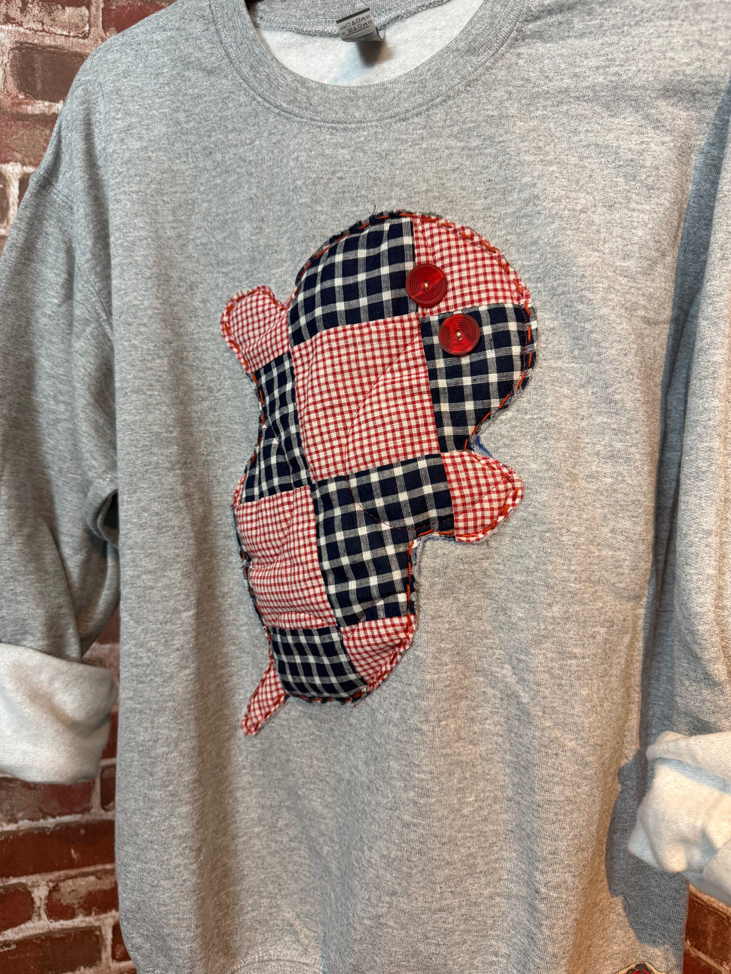 Quilted Ghost Sweatshirt, Grey - Medium