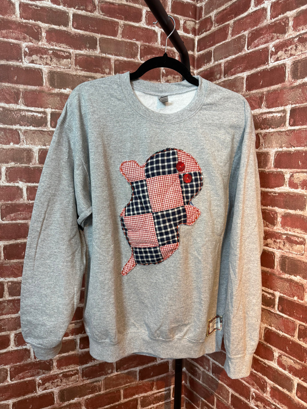 Quilted Ghost Sweatshirt, Grey - Medium
