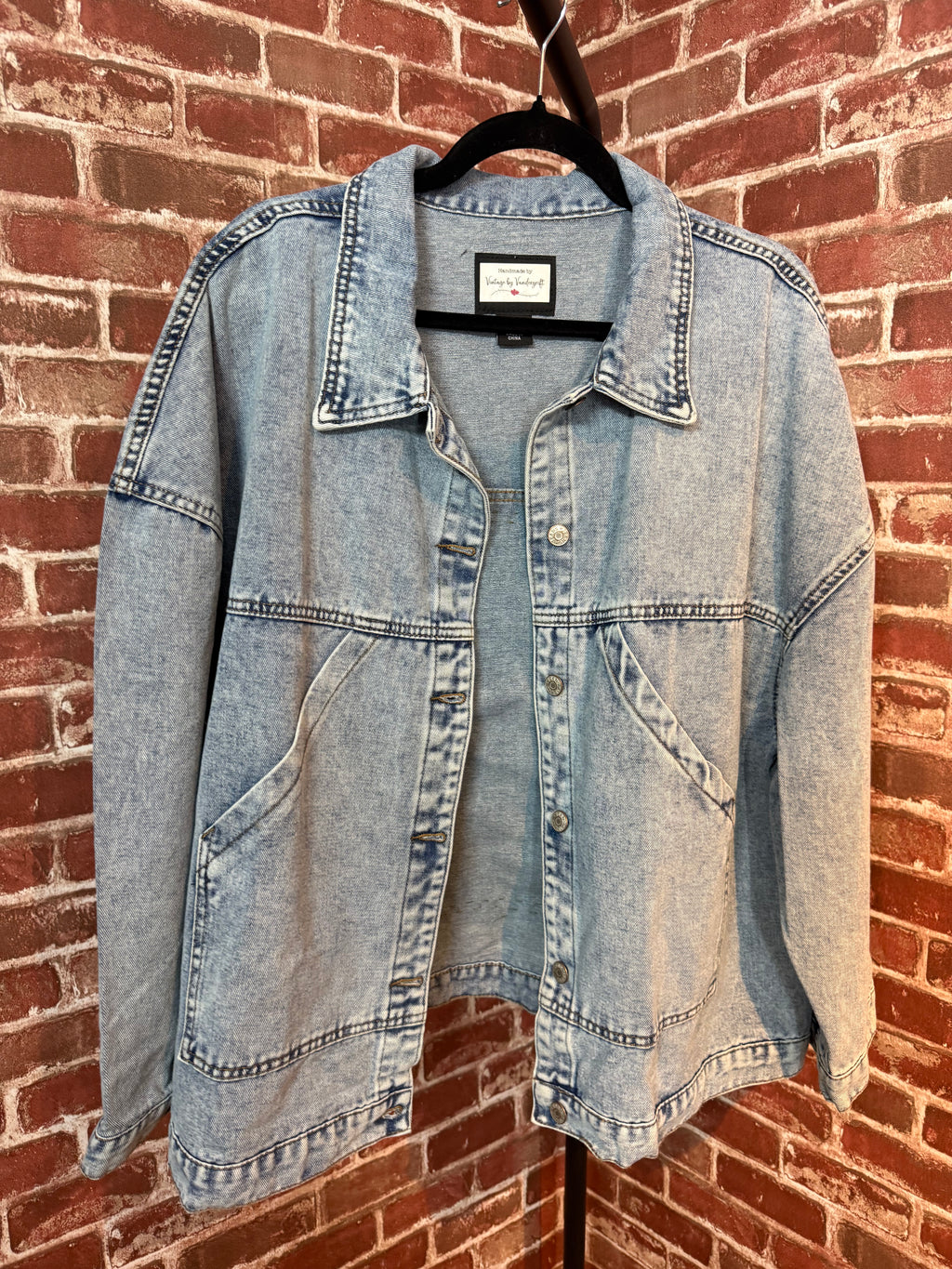 Embroiled Floral, Jean Jacket - Medium