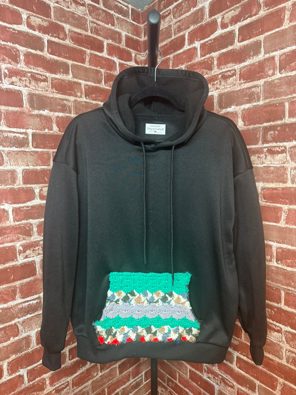 Afghan Pocket Hoodie Black- Small
