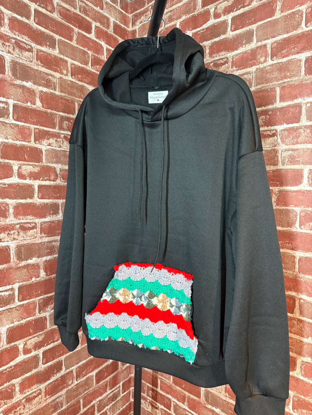 Afghan Pocket Hoodie Black- XLarge