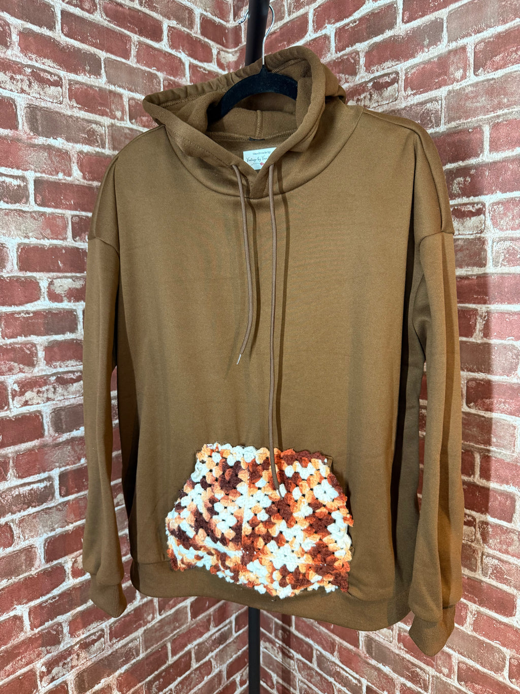 Afghan Pocket Hoodie Brown- XLarge