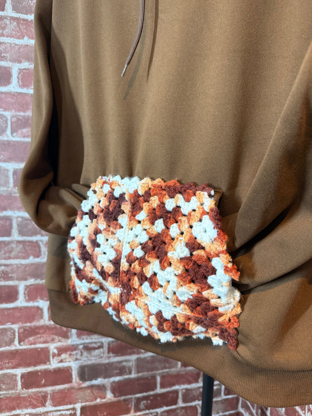 Afghan Pocket Hoodie Brown- XLarge