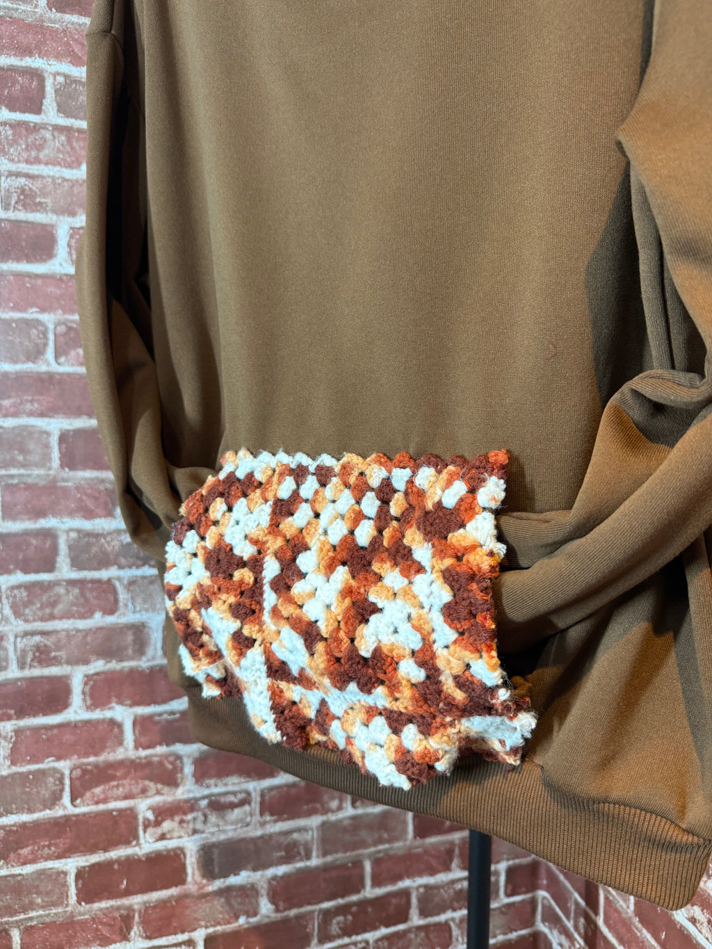 Afghan Pocket Hoodie Brown- Large