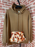 Afghan Pocket Hoodie Brown- Small