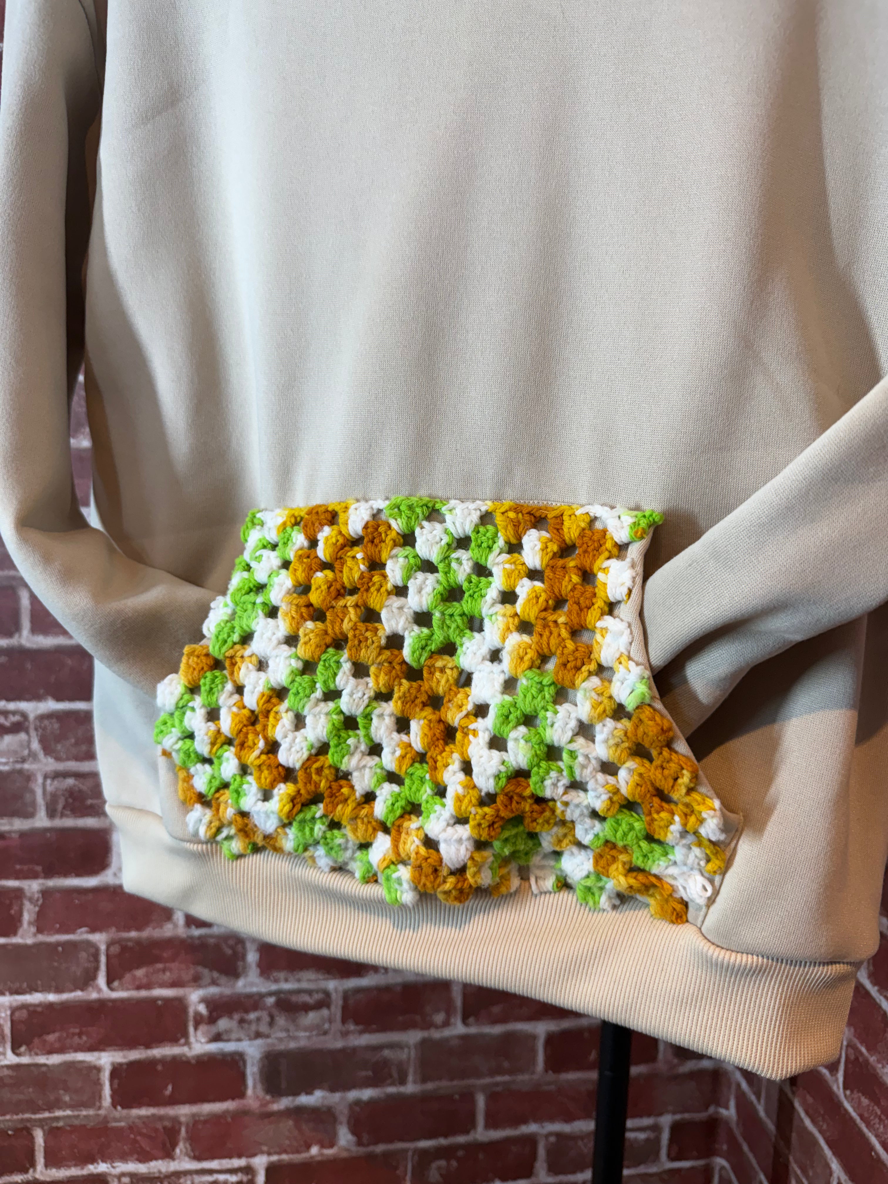 Afghan Pocket Hoodie Tan- Small