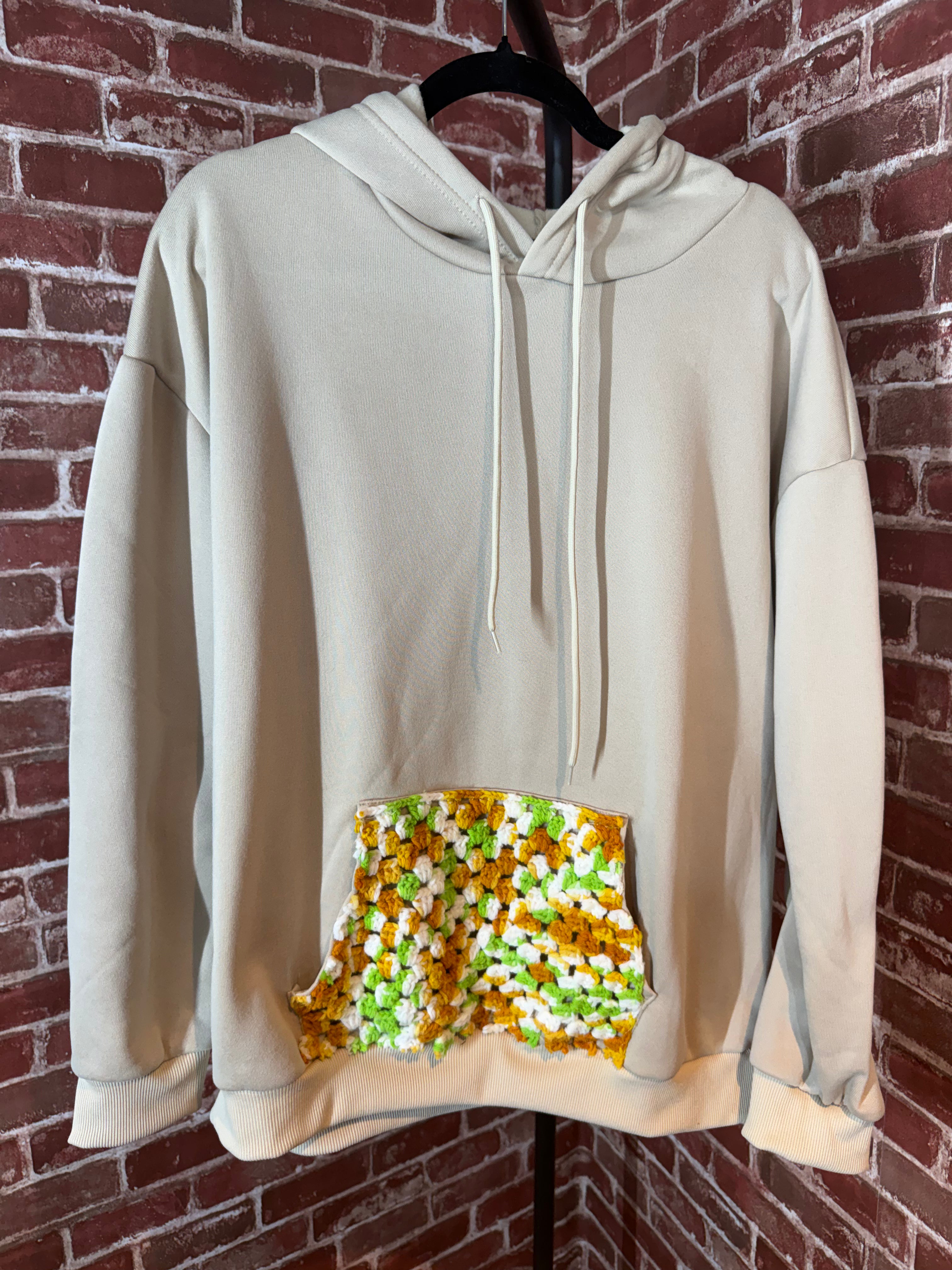 Afghan Pocket Hoodie Tan- XLarge
