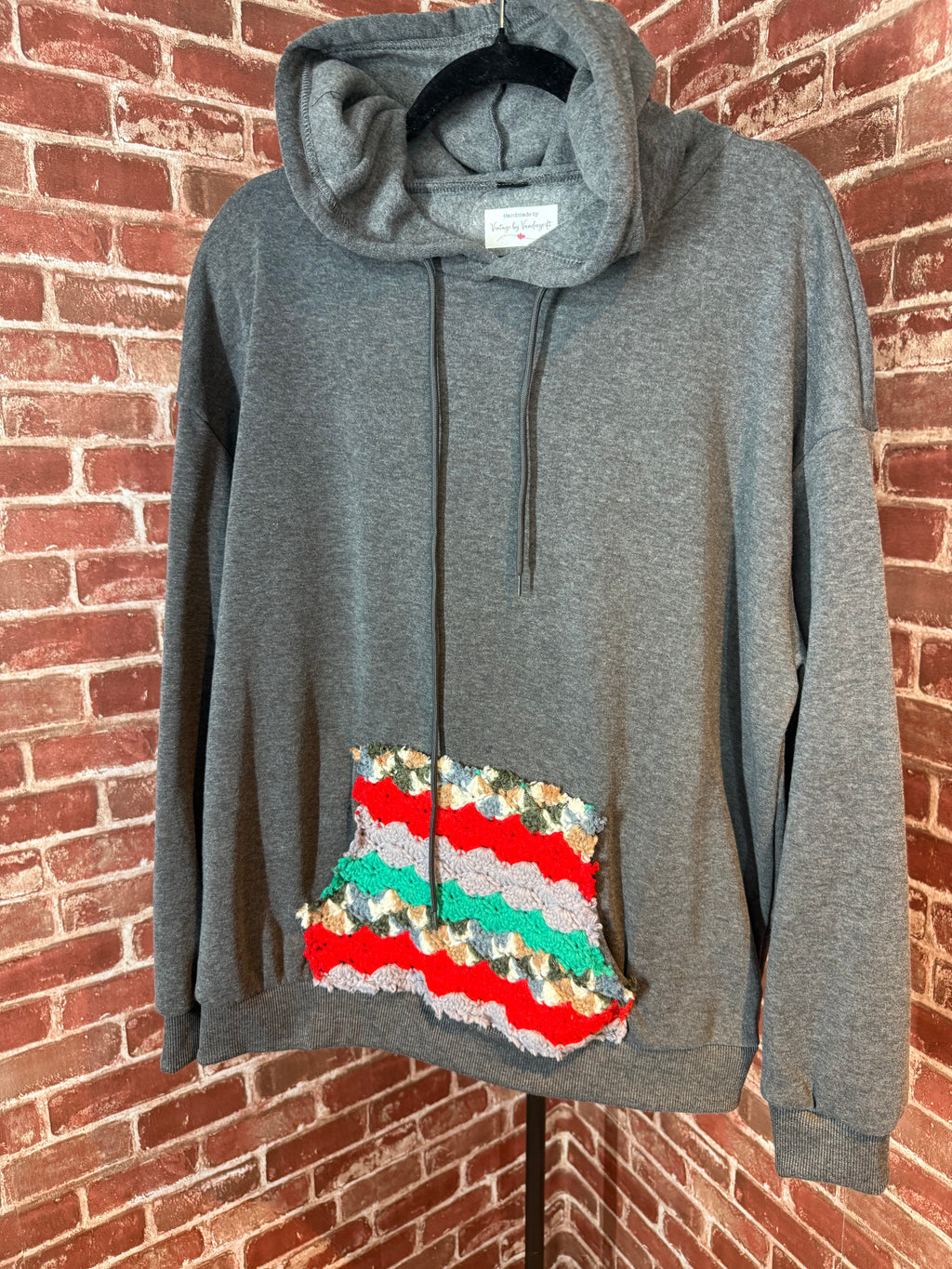 Afghan Pocket Hoodie Gray- XLarge
