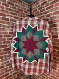 Red Plaid Long Sleeve with Quilted Back-XLarge