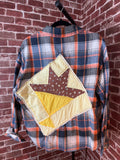 Navy/Orange Long Sleeve with Quilted Back-Small