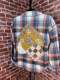Navy/Orange Long Sleeve with Quilted Back- Large