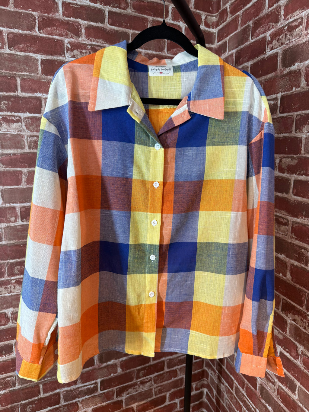 Orange/Blue/Yellow Long Sleeve with Quilted Back- XLarge