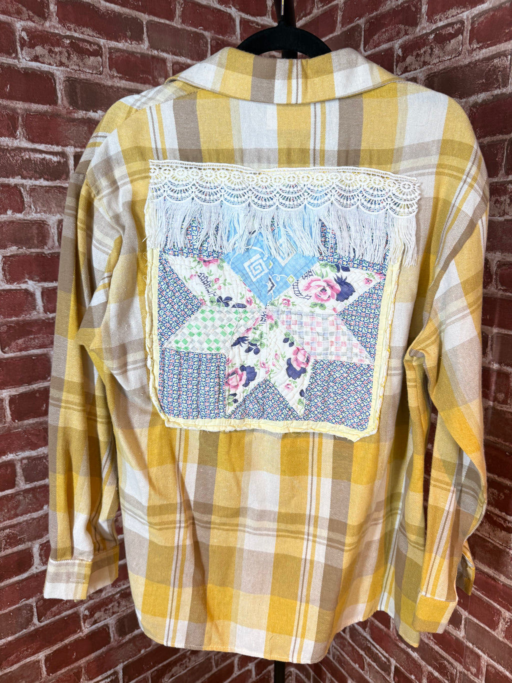 Yellow Long Sleeve with Quilted Back- Large