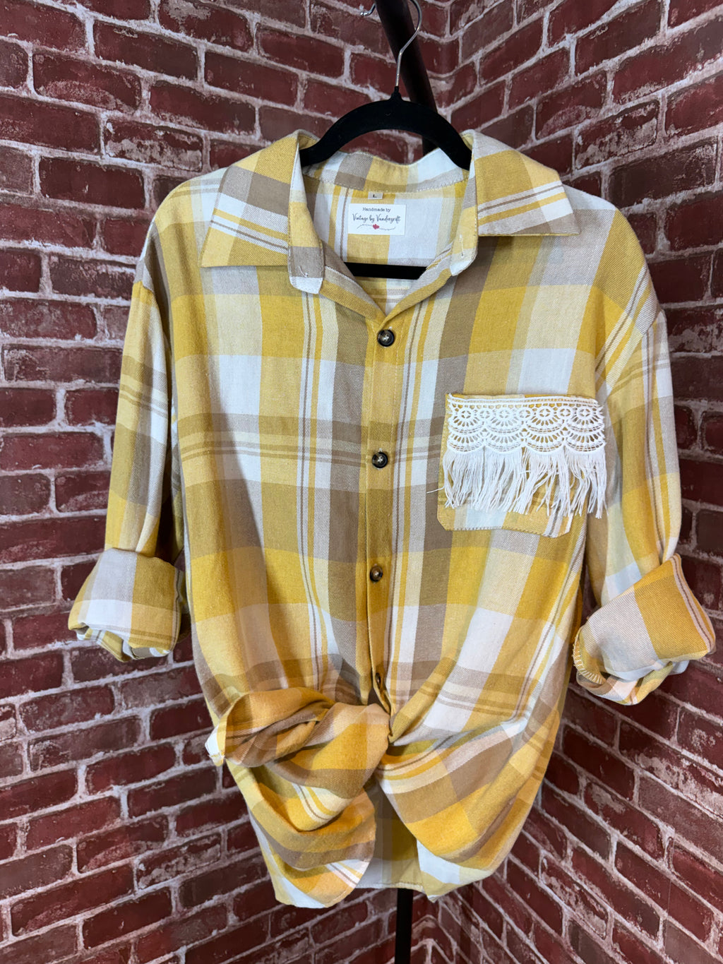 Yellow Long Sleeve with Quilted Back- Large