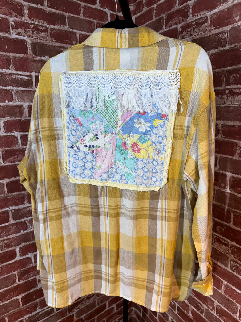 Yellow Long Sleeve with Quilted Back- XLarge