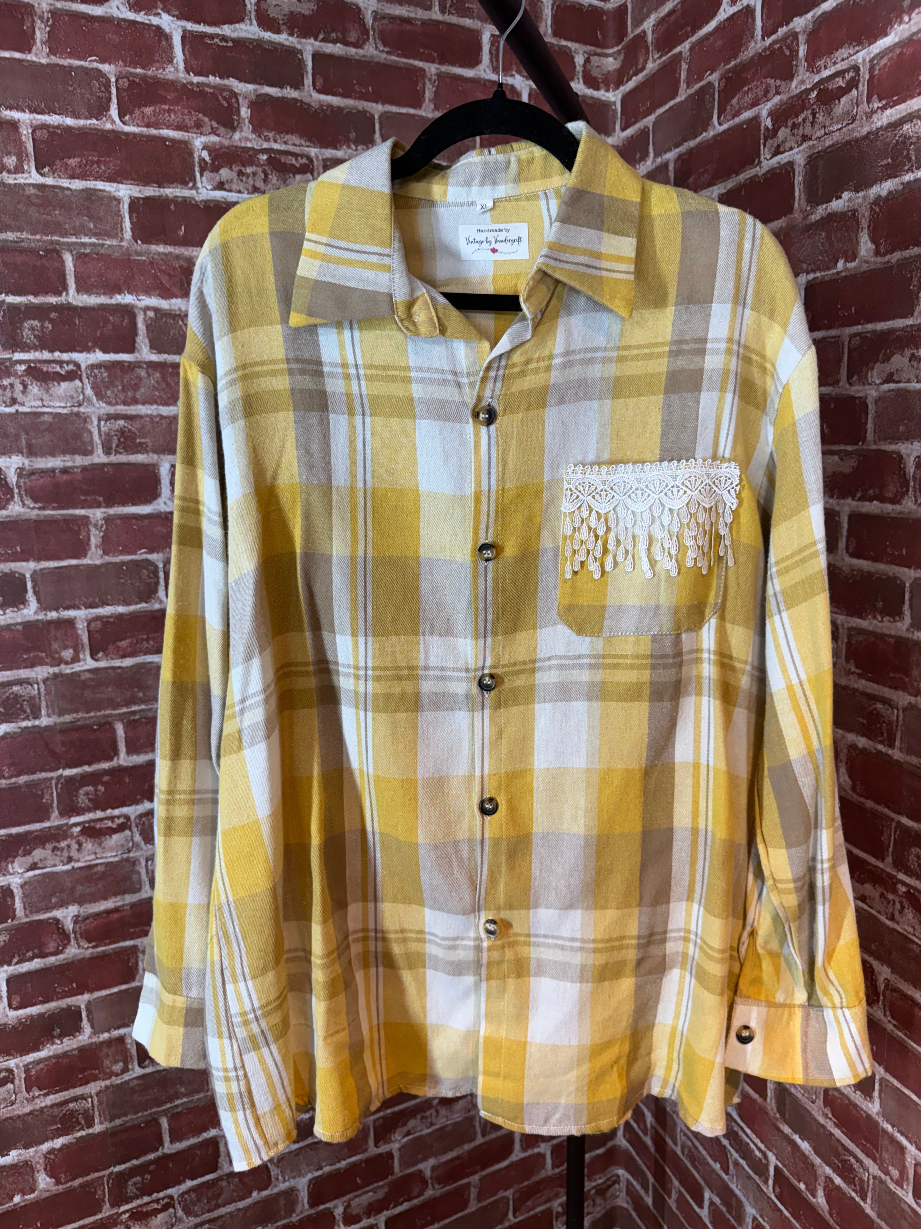 Yellow Long Sleeve with Quilted Back- XLarge