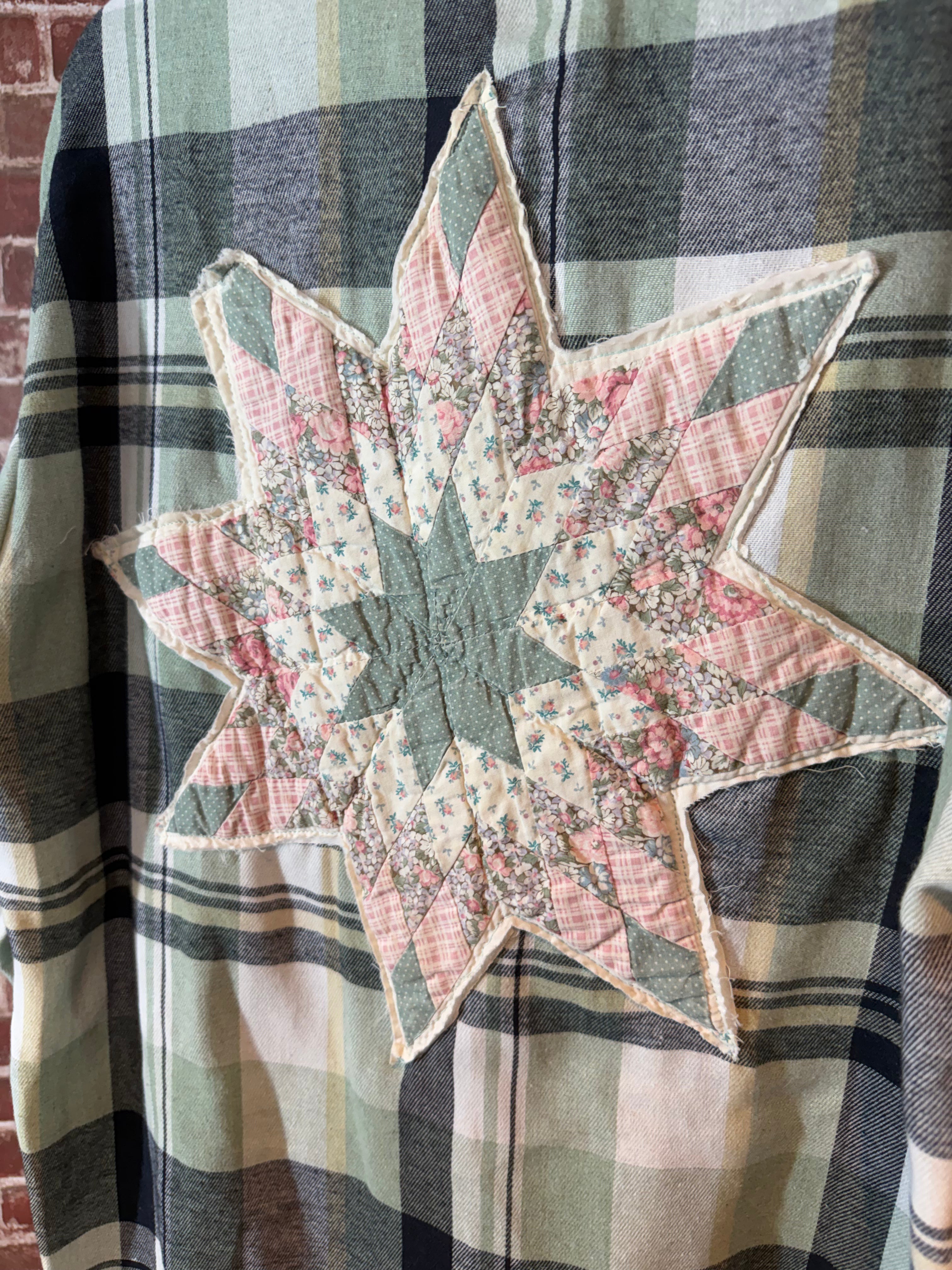 Sage Green Long Sleeve with Quilted Back- XLarge