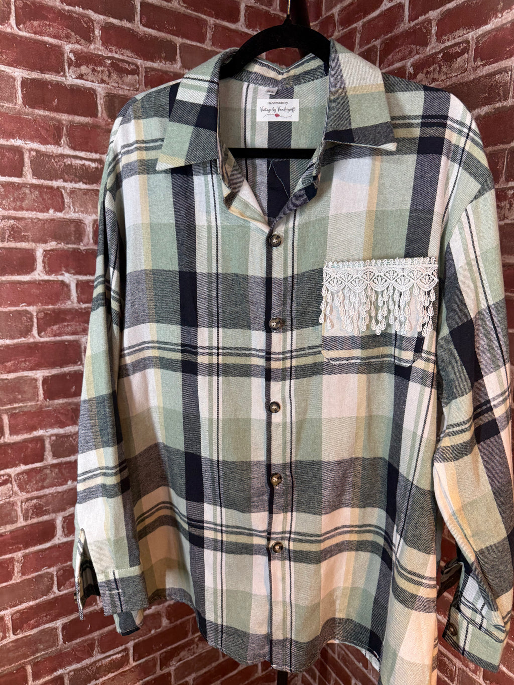 Sage Green Long Sleeve with Quilted Back- XLarge